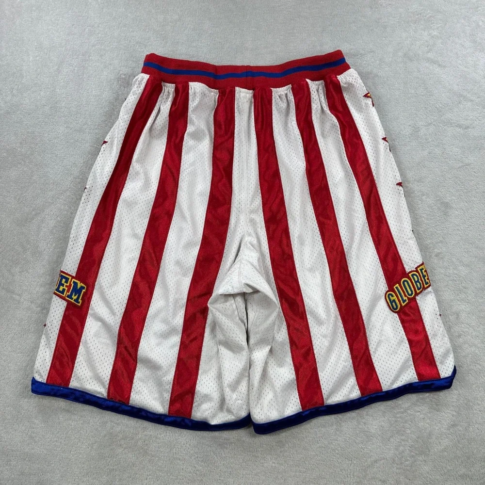 Harlem Globetrotters Basketball Shorts Men M Red White Striped Mesh Star Logo